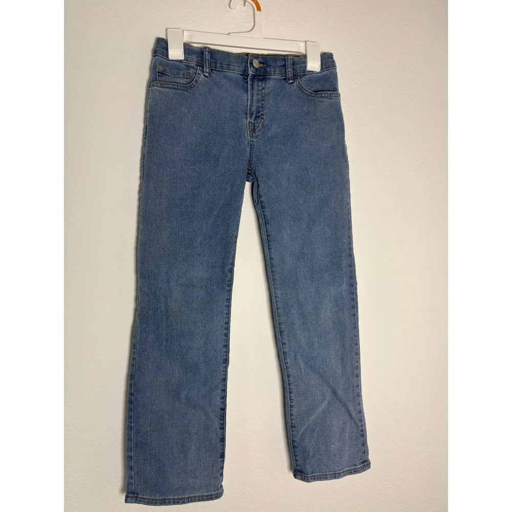 Gap Jeans Kids 10 Blue Denim Medium‎ Wash 24 Inseam Cotton Stretch Straight Leg